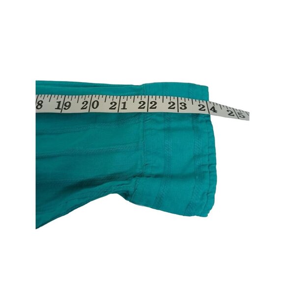 Quizz Woman Button-Up Shirt 100% Cotton Teal Long Sleeve Size 24 - Picture 7 of 7